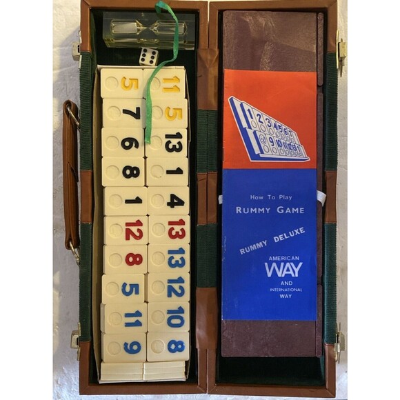 Rummy-O Tile Game Carrying Case Complete Vintage With Lucite Hourglass - Picture 1 of 16